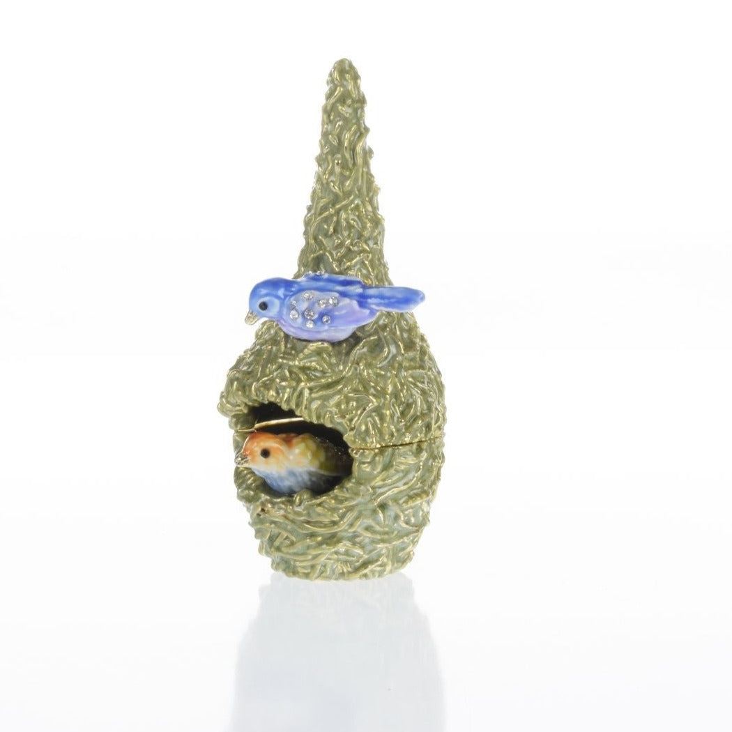 Two love Birds in a nest  Trinket Box-0