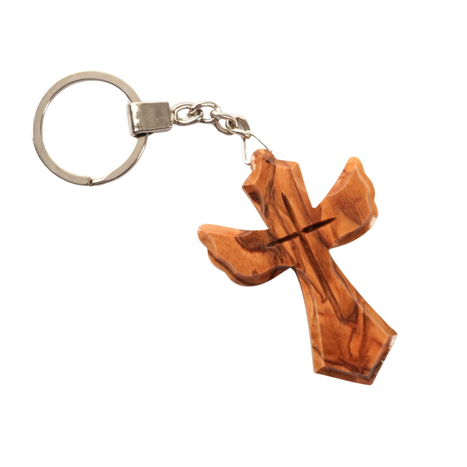 Angel-shaped cross keychain-0