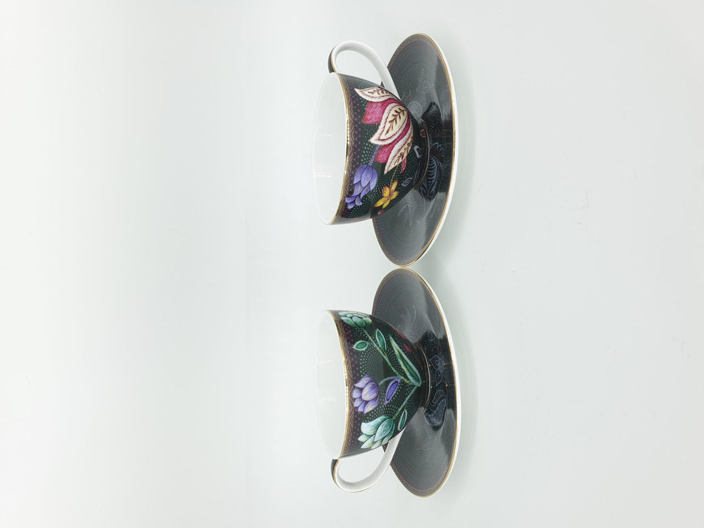 ESPRESSO CUP, Tea Cup & Saucer Black, Porcelain Handmade,Set of 2-5