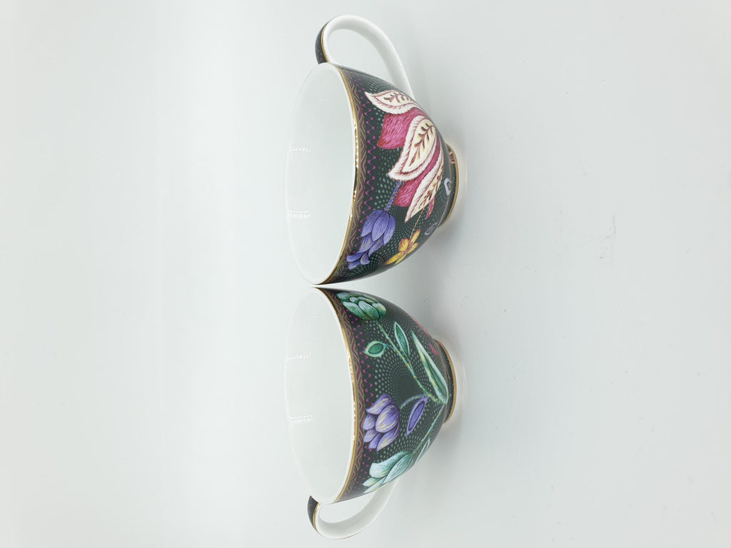 ESPRESSO CUP, Tea Cup & Saucer Black, Porcelain Handmade,Set of 2-4