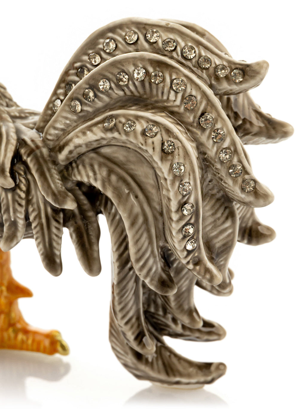 Gray Rooster Jewelry Trinket Box-3