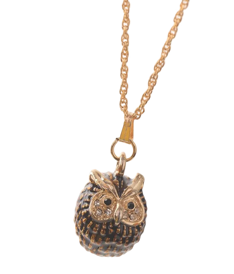 Owl Charm Pendant Necklace-0