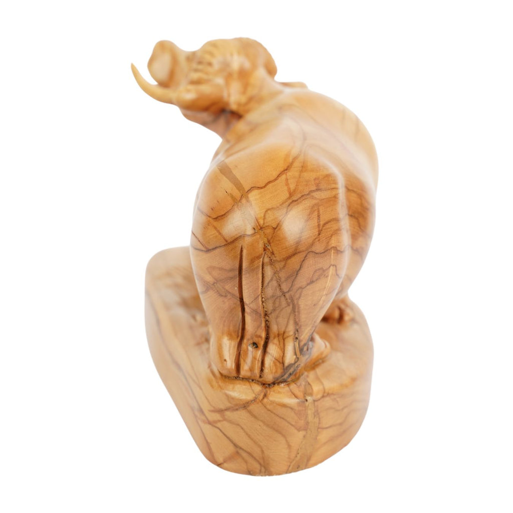 Handgeschnitzter Ochse aus Olivenholz – Exklusive Holzskulptur aus Bethlehem (18 cm)-2