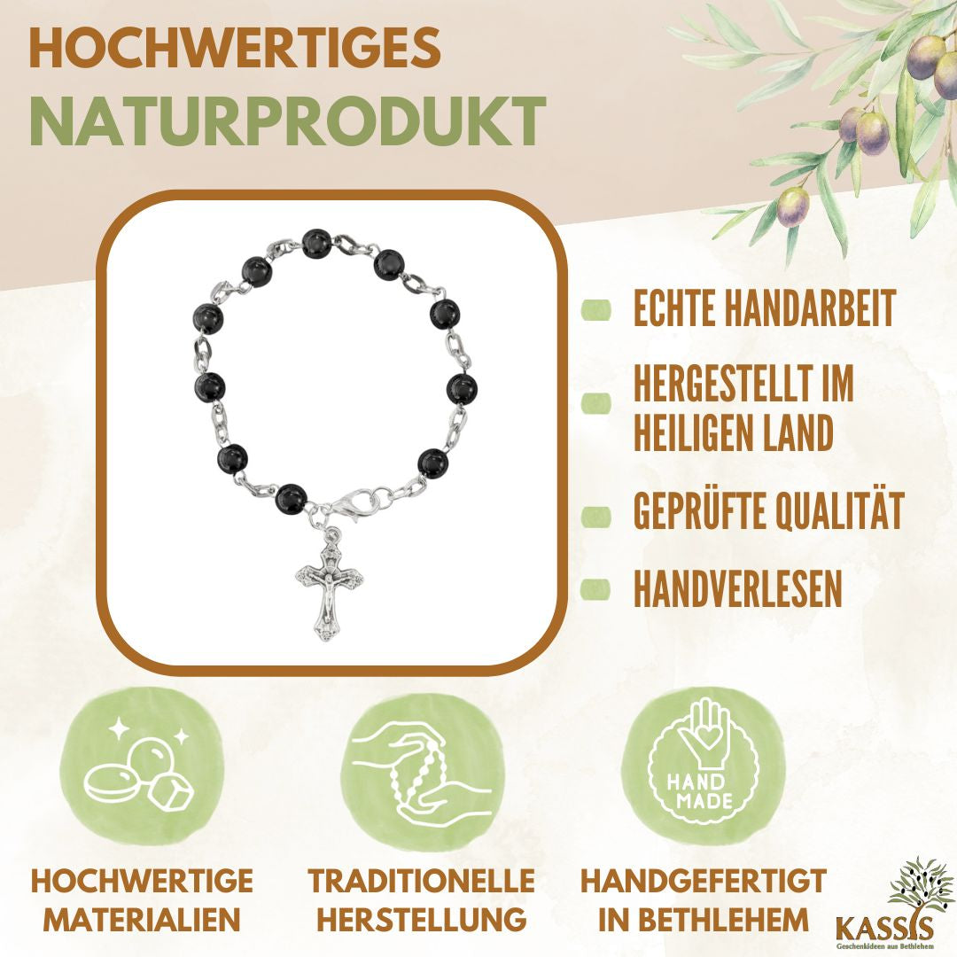 Armband mit runden Hämatit-Perlen – Handgefertigt in Bethlehem-1
