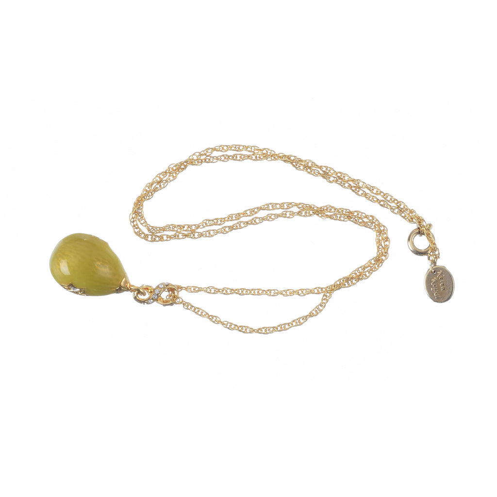 Yellow Egg Star of David Pendant Gold Necklace-2