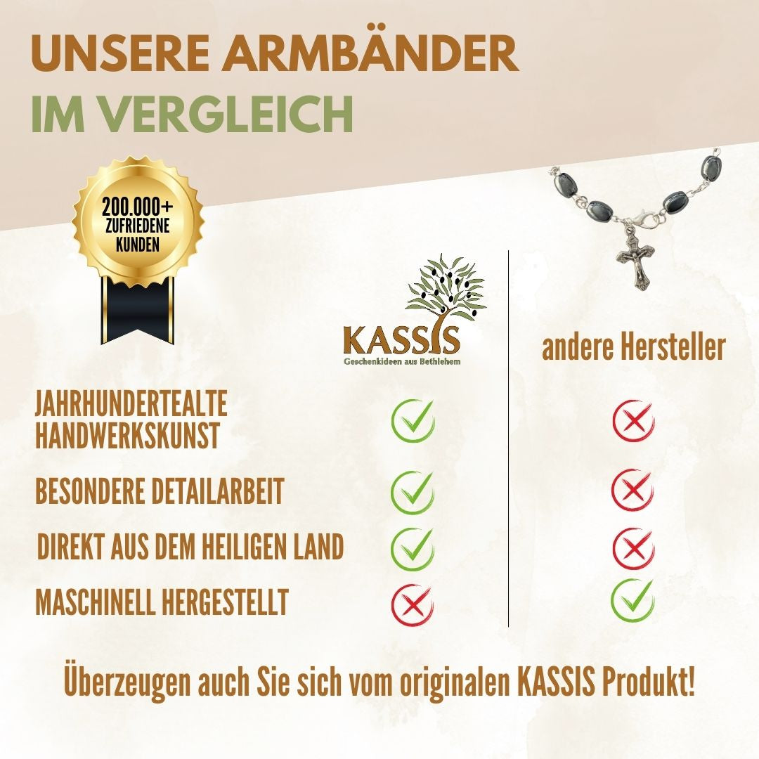 Armband mit ovalen Hämatit-Perlen – Handgefertigt in Bethlehem-3