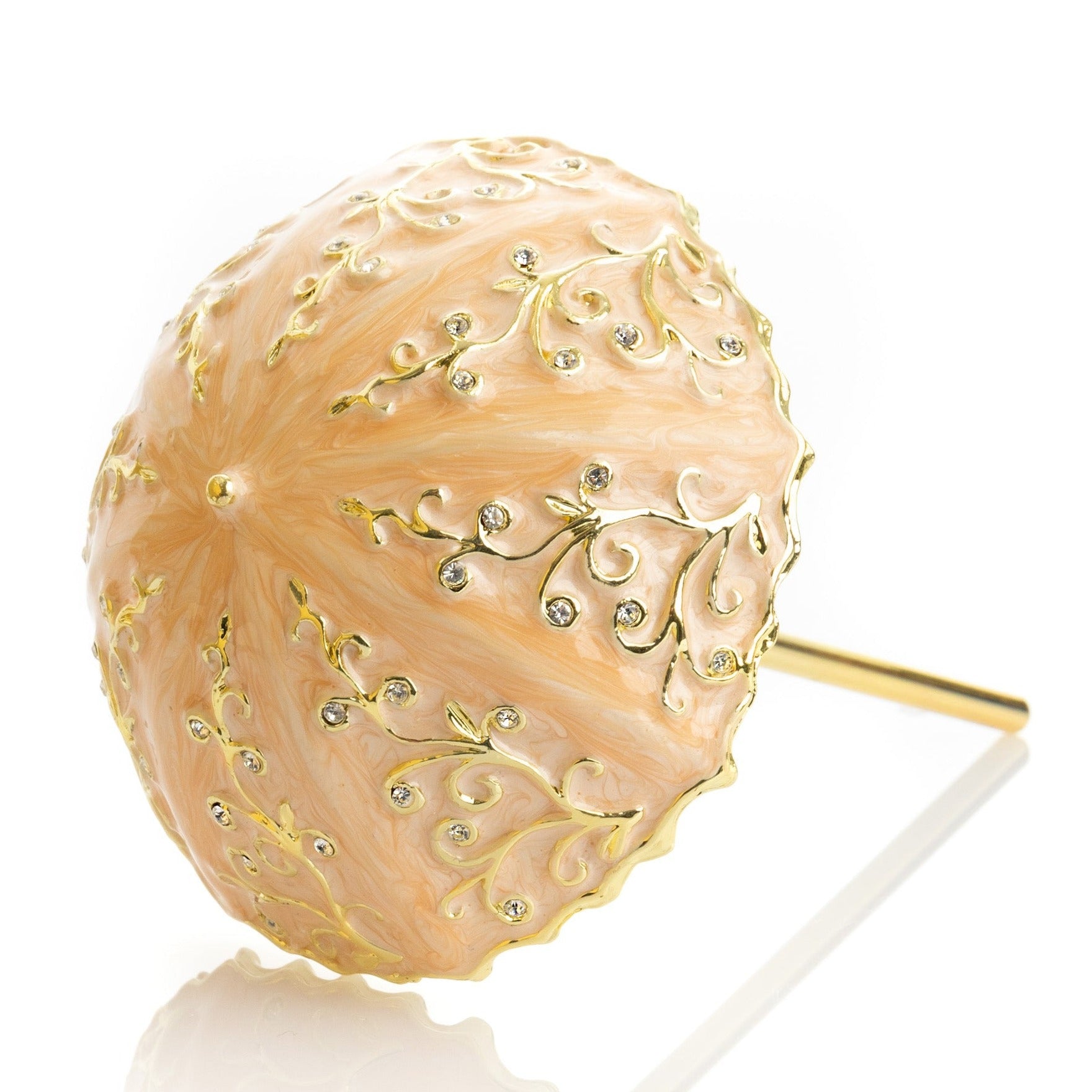 Pink Umbrella Trinket Box Handmade with Swarovski Crystals-0