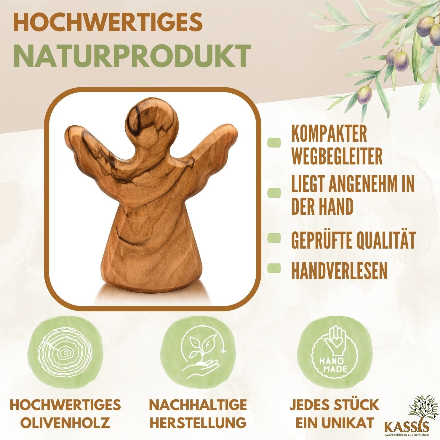 Second choice: Guardian angel as a tactile object made of olive wood – with minor flaws-1