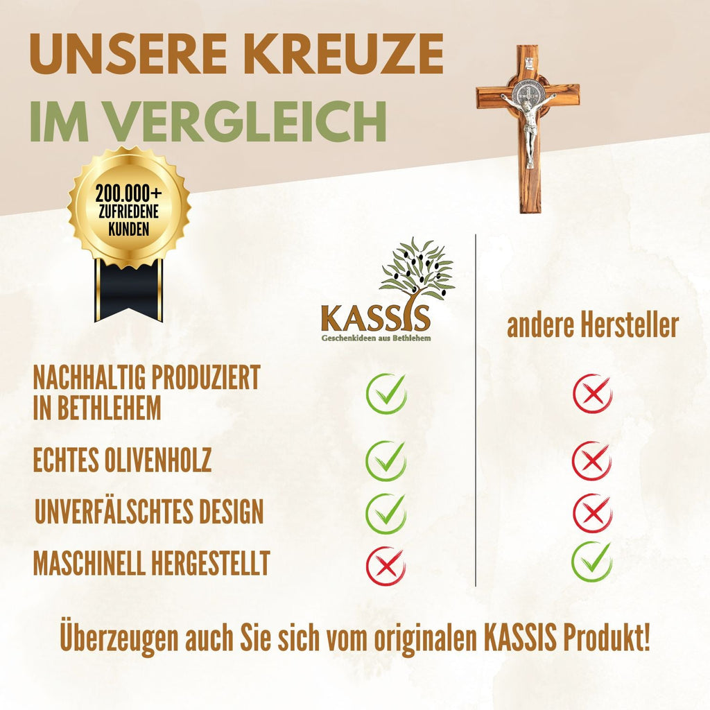 St. Benedikt Kreuz aus Olivenholz-3