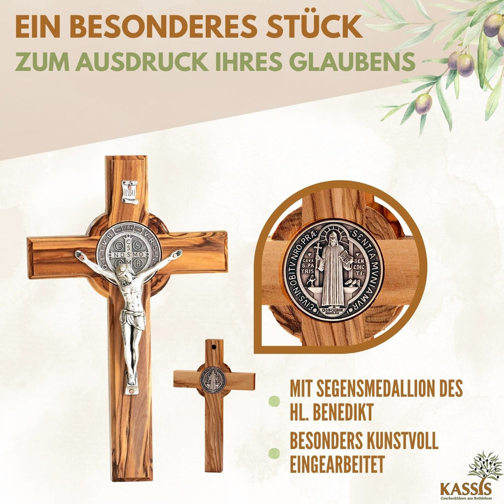 St. Benedikt Kreuz aus Olivenholz-4