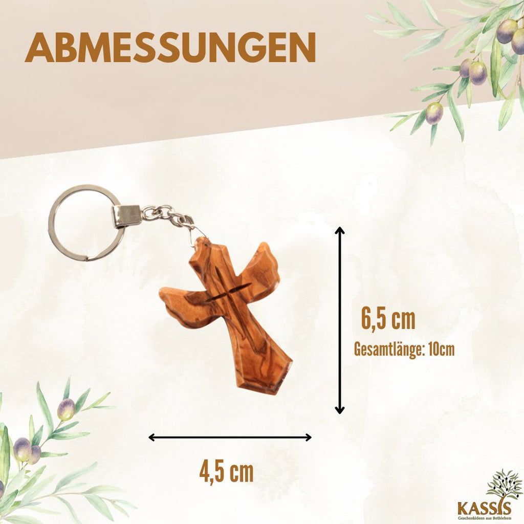 Schlüsselanhänger Kreuz in Engel-Form-2