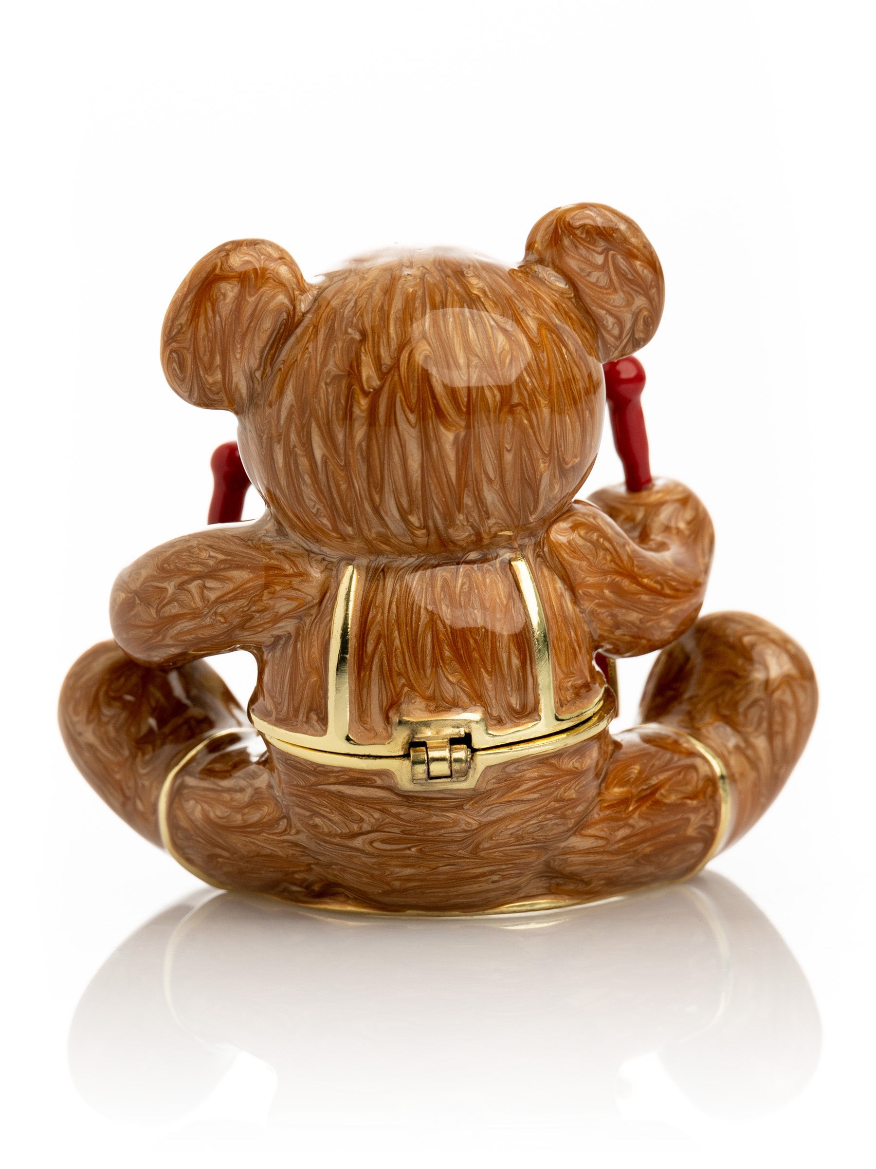 Brown Bear with Clock in a Drum-3