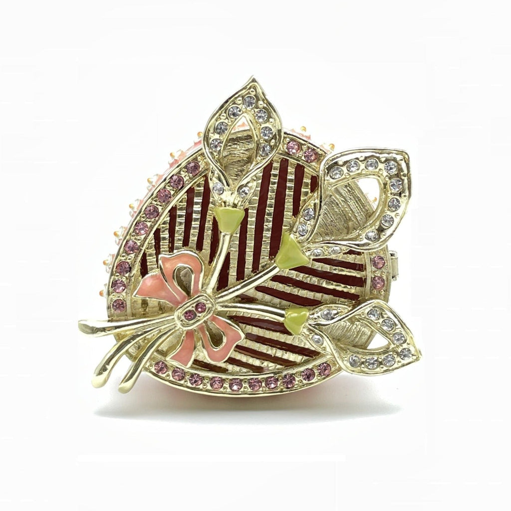 Pink Beautiful Decorated Trinket Box-0
