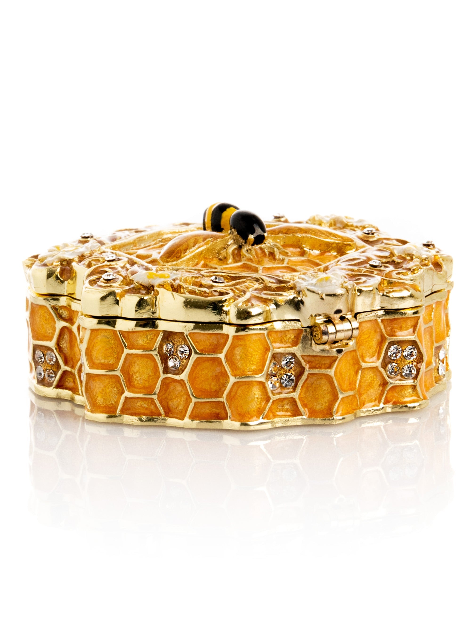 Trinket Box Honeycomb with a Bee Queen on top-4