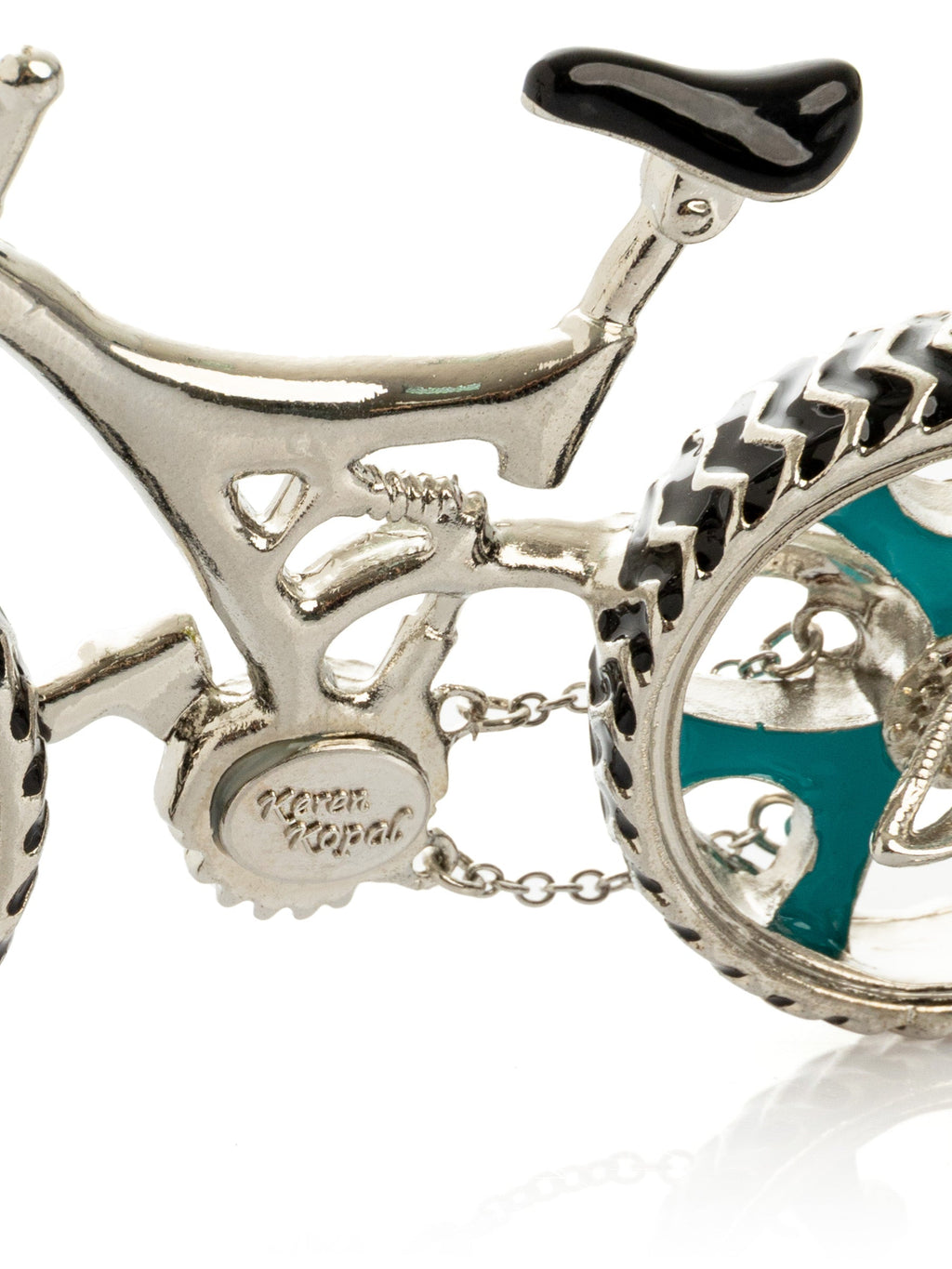 Bicycle clock with Green crystals-4