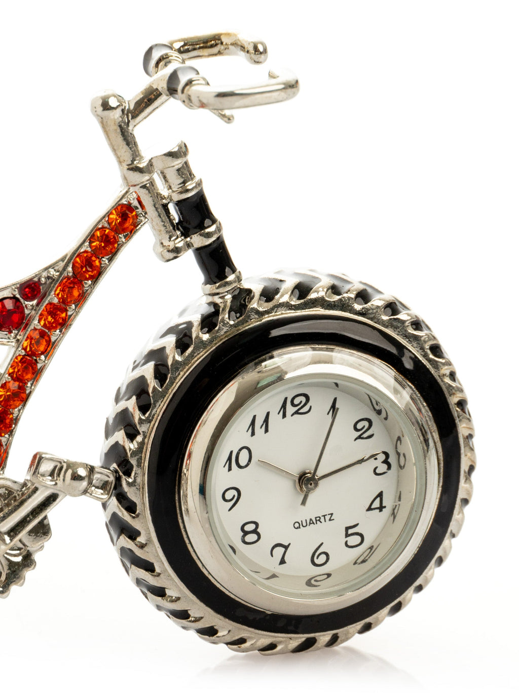 Bicycle clock with Red crystals-1