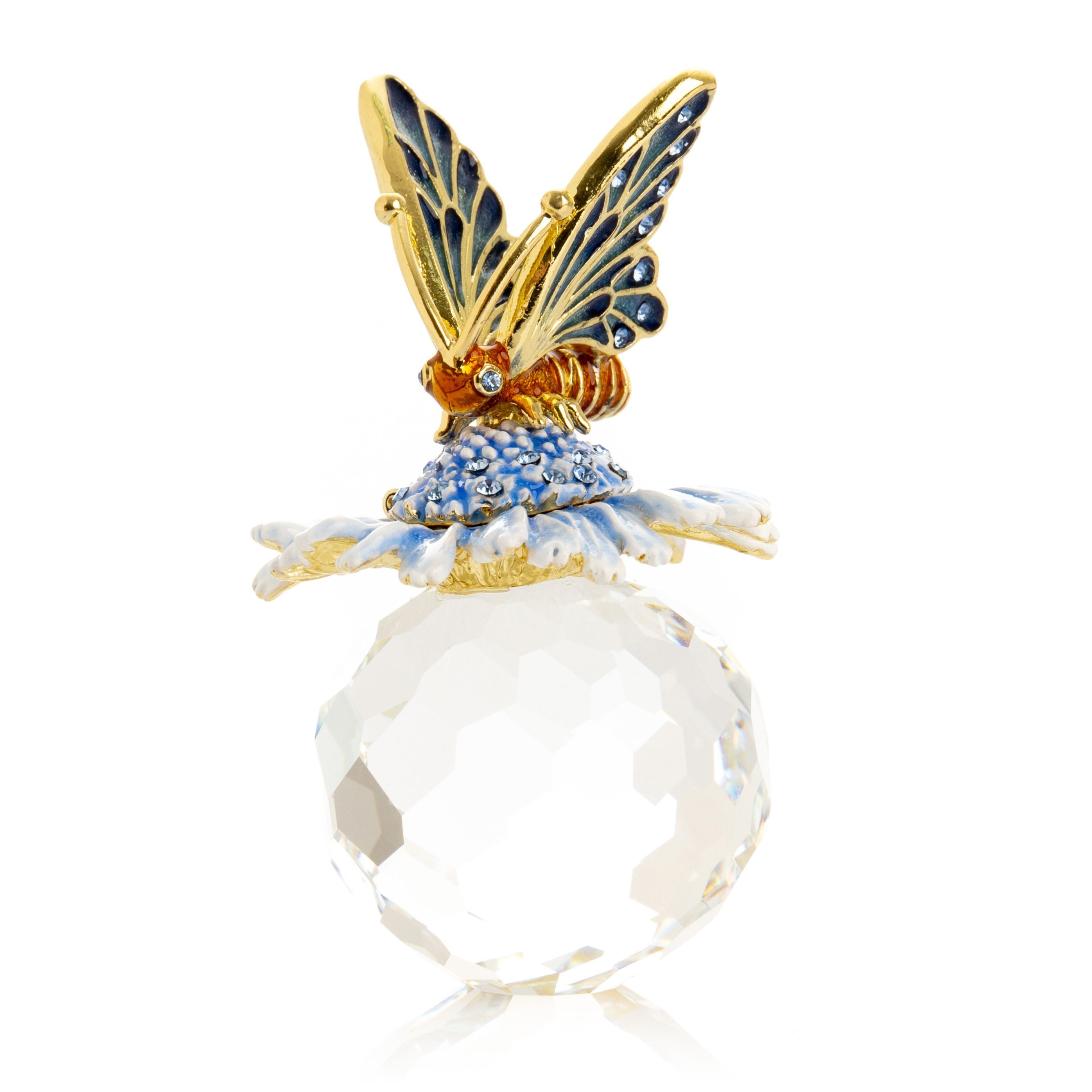 Butterfly sitting on Flower and Crystal-0