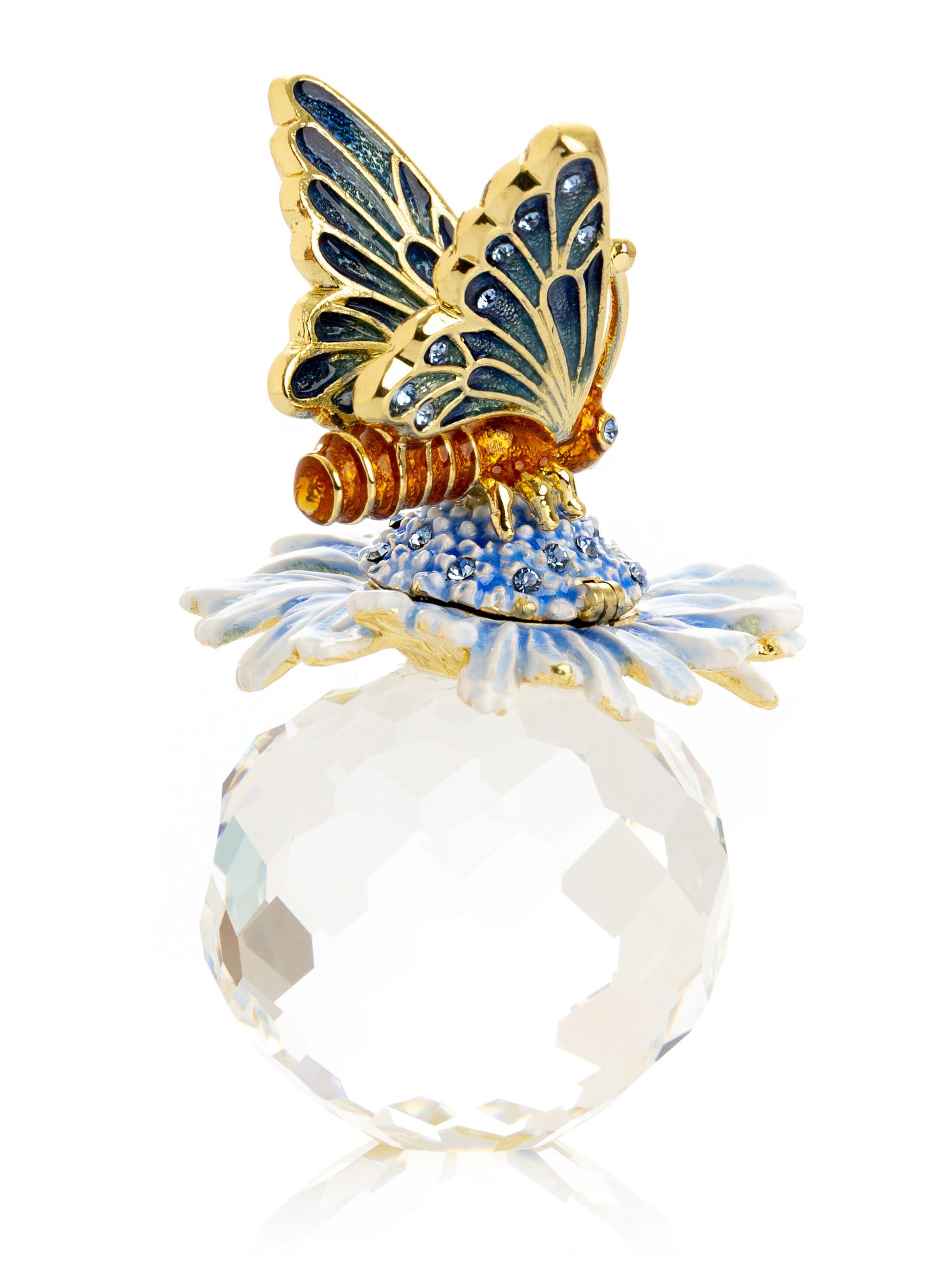 Butterfly sitting on Flower and Crystal-3