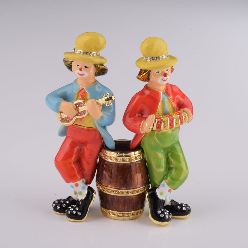 Two Circus Clowns Playing Music-0