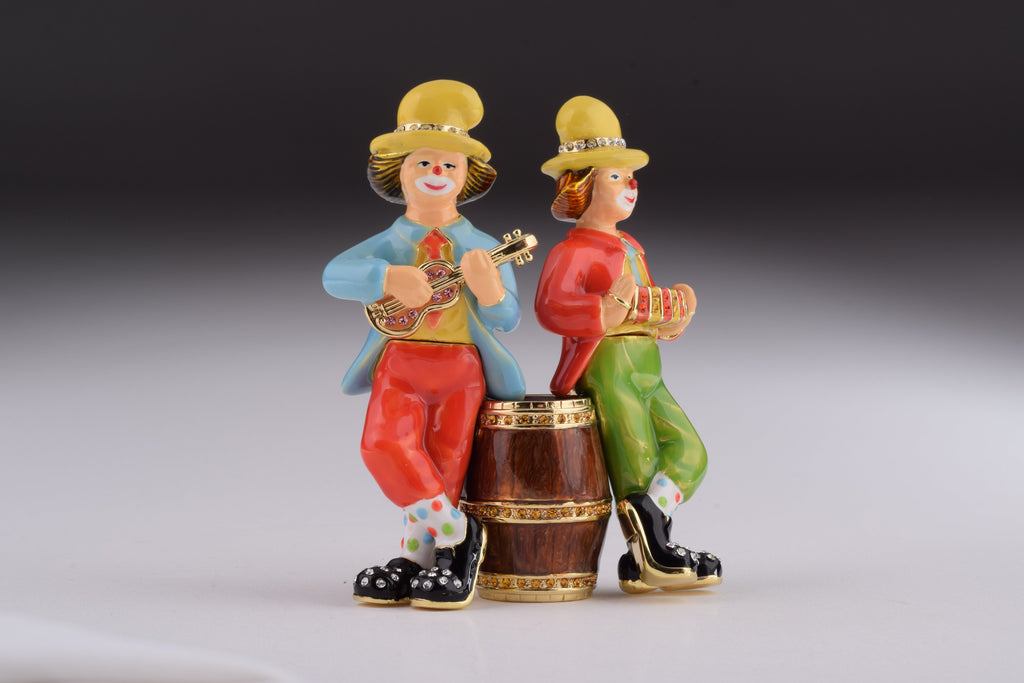 Two Circus Clowns Playing Music-2