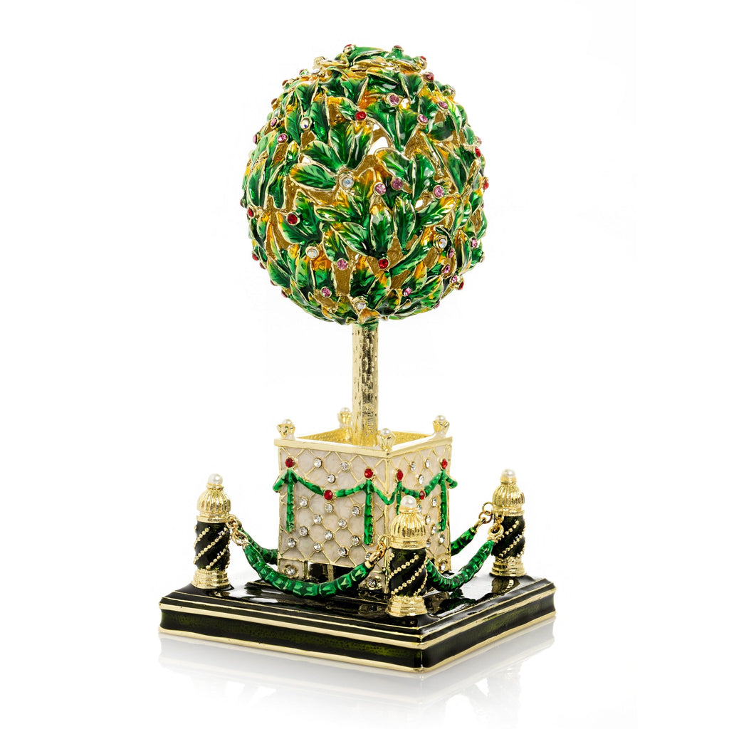 Bay Tree Faberge Egg with Colorful Crystals-0