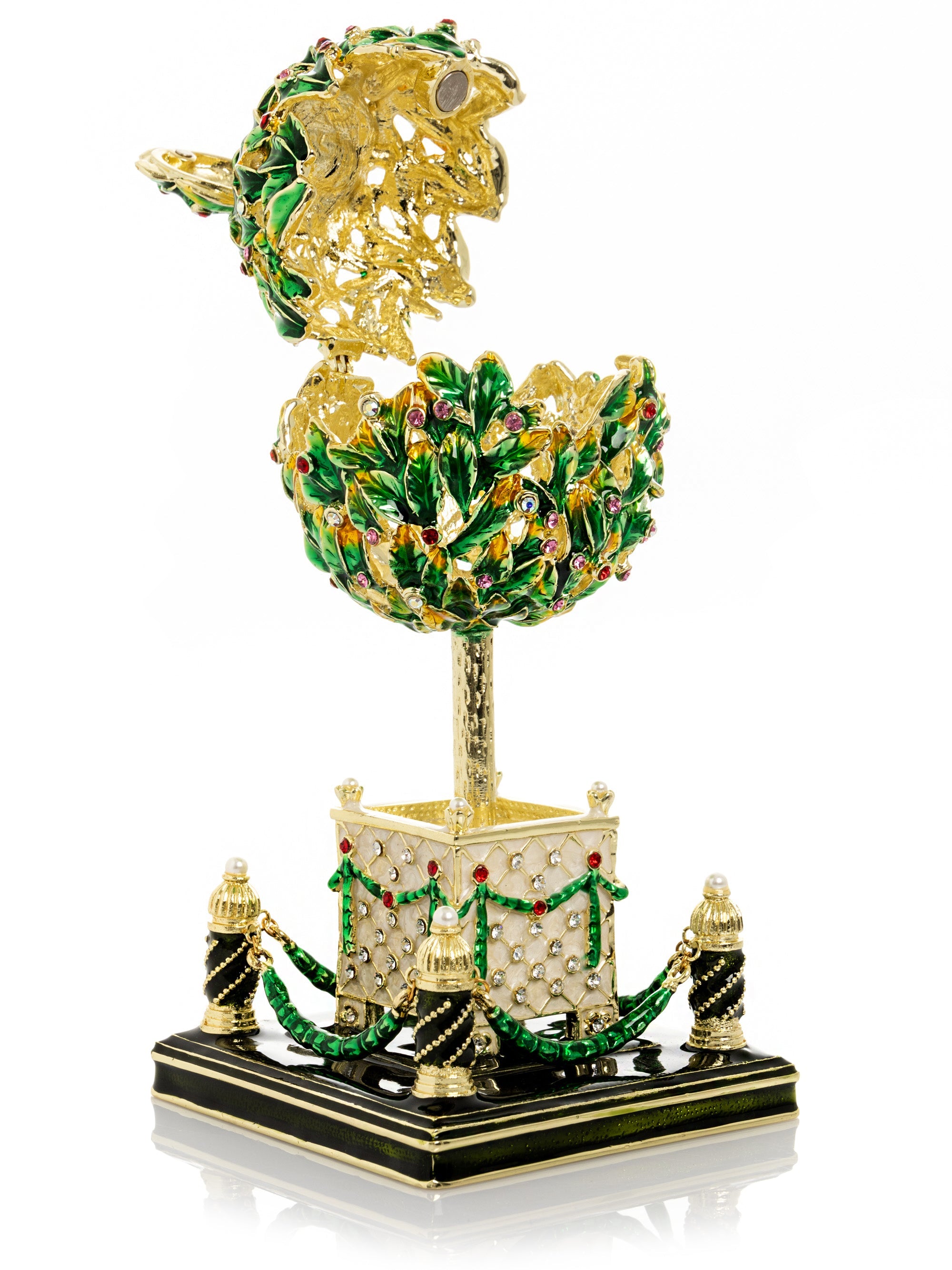 Bay Tree Faberge Egg with Colorful Crystals-1