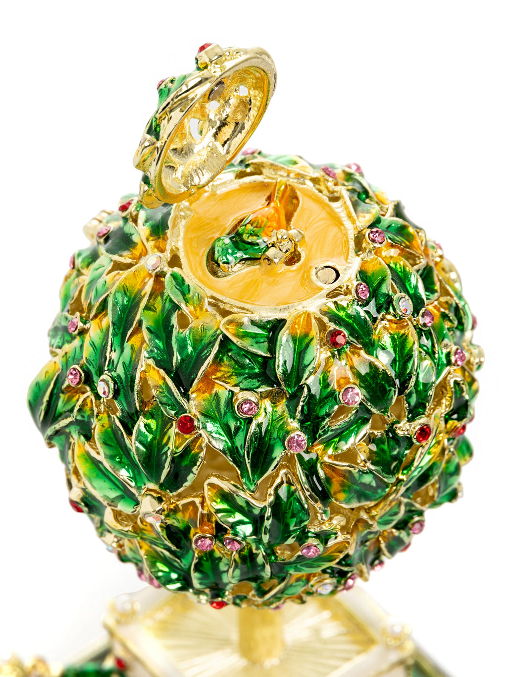 Bay Tree Faberge Egg with Colorful Crystals-4