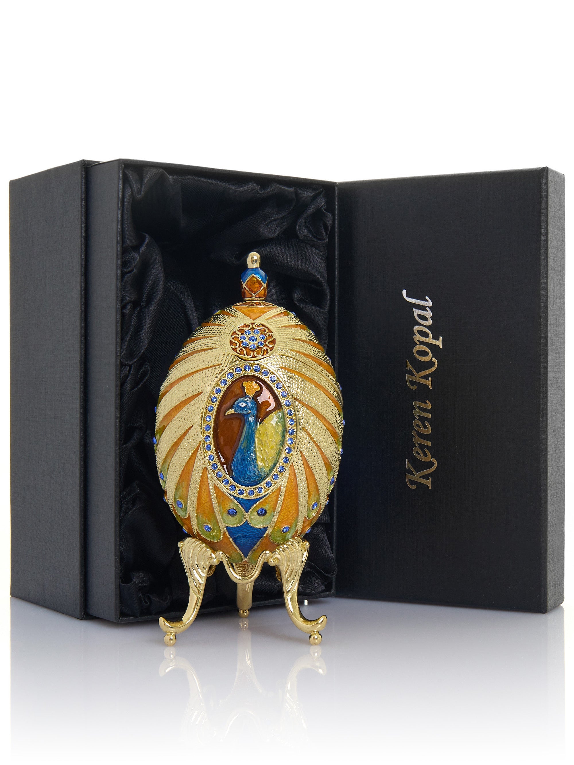 Colorful Peacock Faberge Egg-3