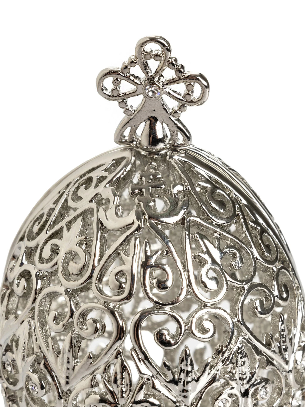 Silver Easter Egg with Ferris Wheel Surprise Inside-3