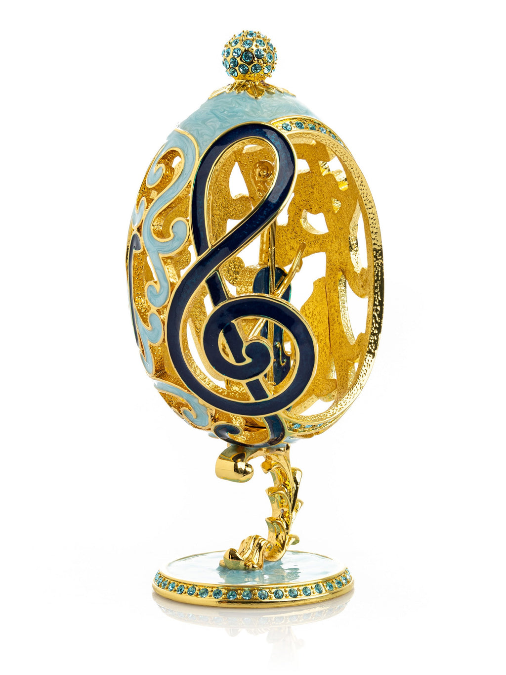 Treble Clef Faberge Egg with Violin Surprise-2