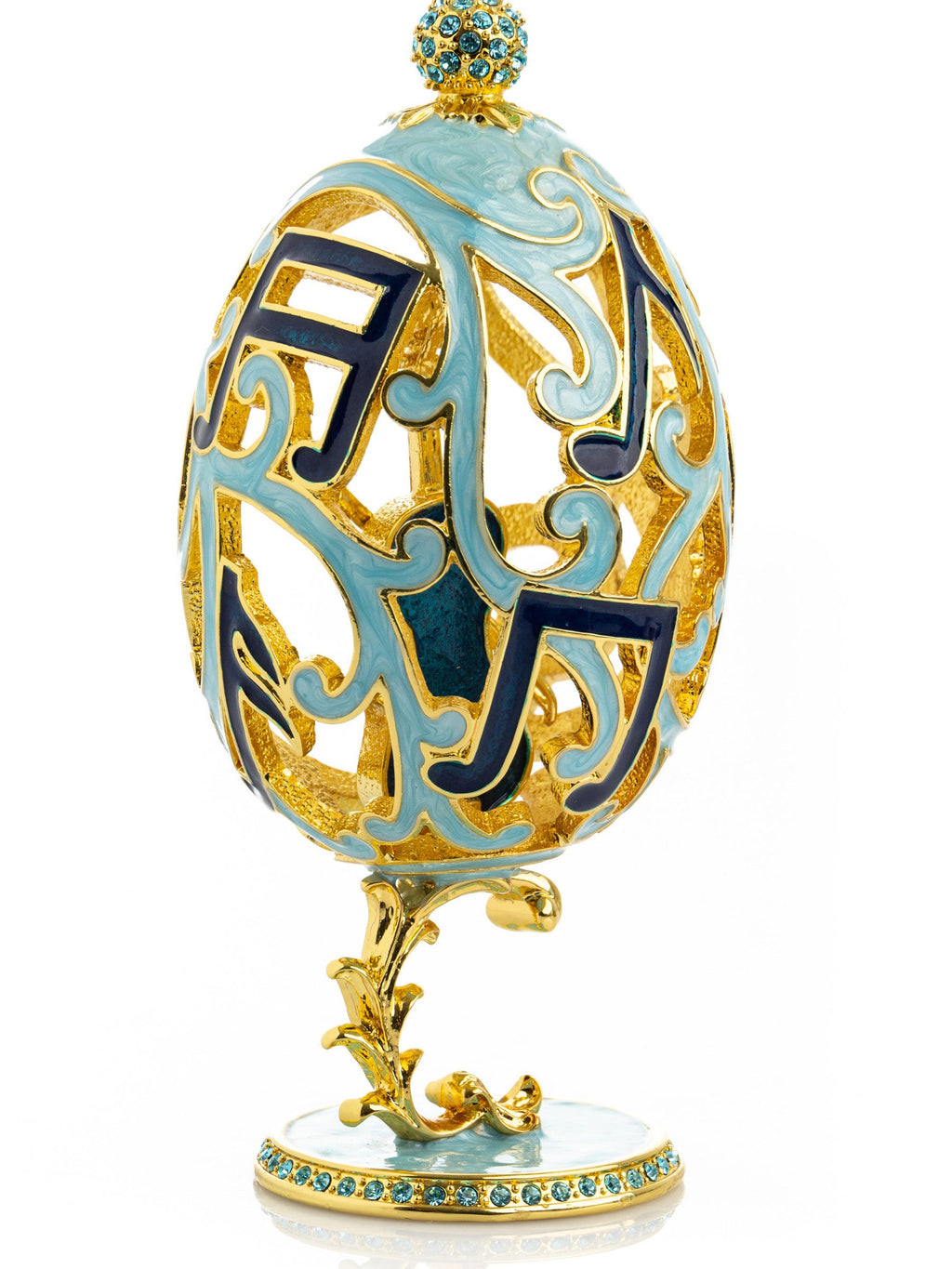 Treble Clef Faberge Egg with Violin Surprise-3