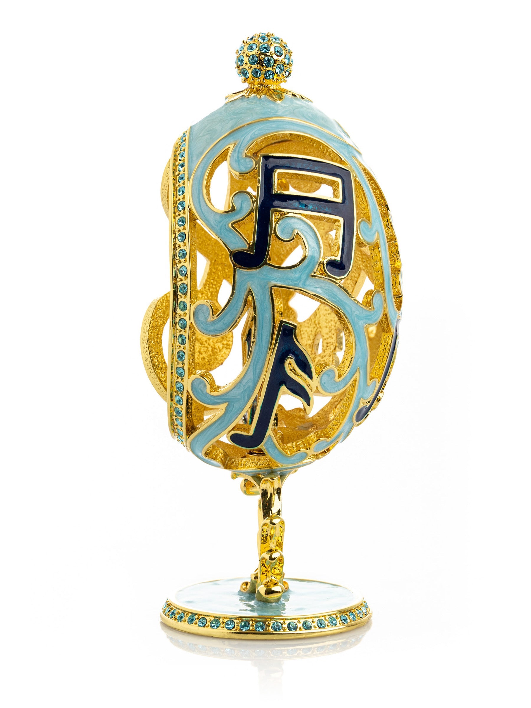 Treble Clef Faberge Egg with Violin Surprise-4