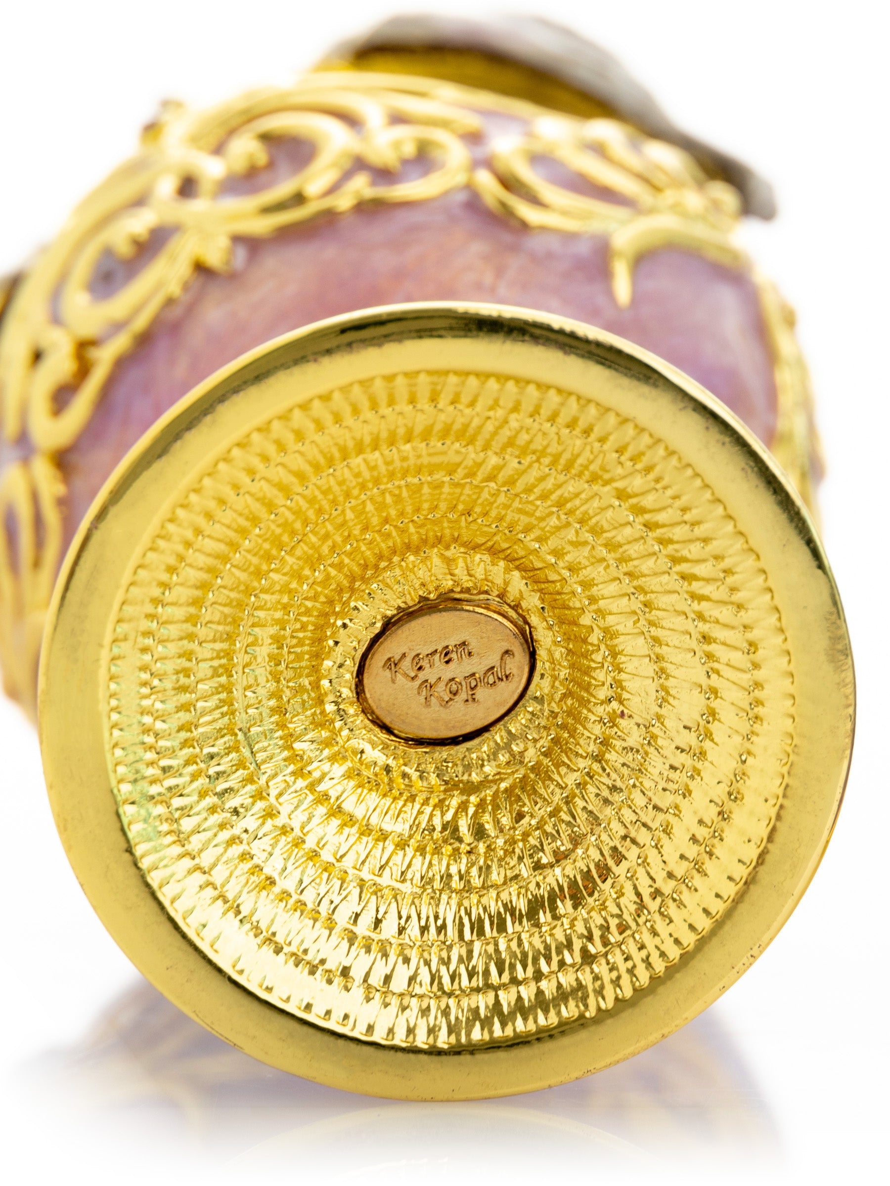 Purple Egg with two Gold love doves-4