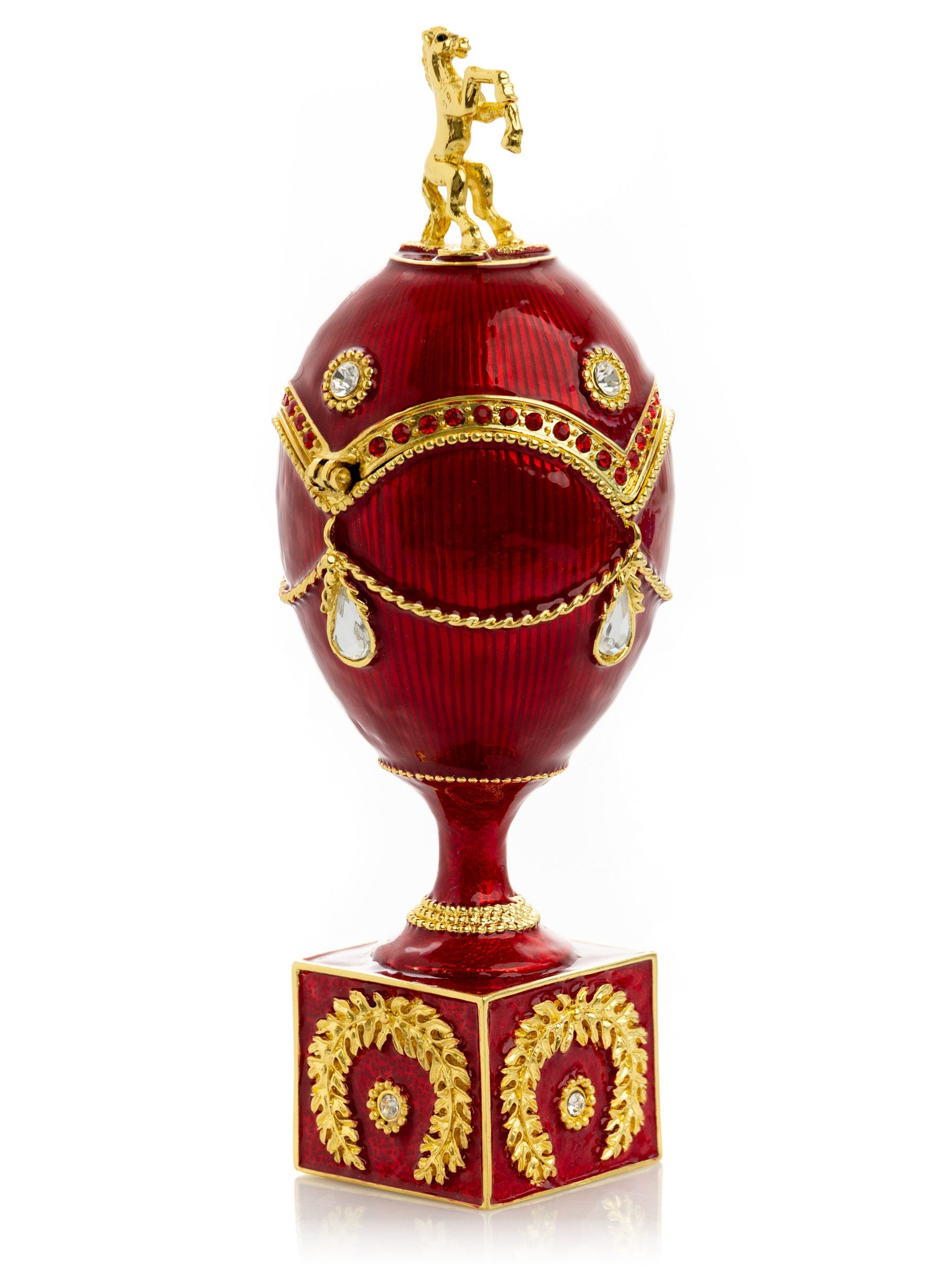 Red Faberge Egg with Gold Horse-0