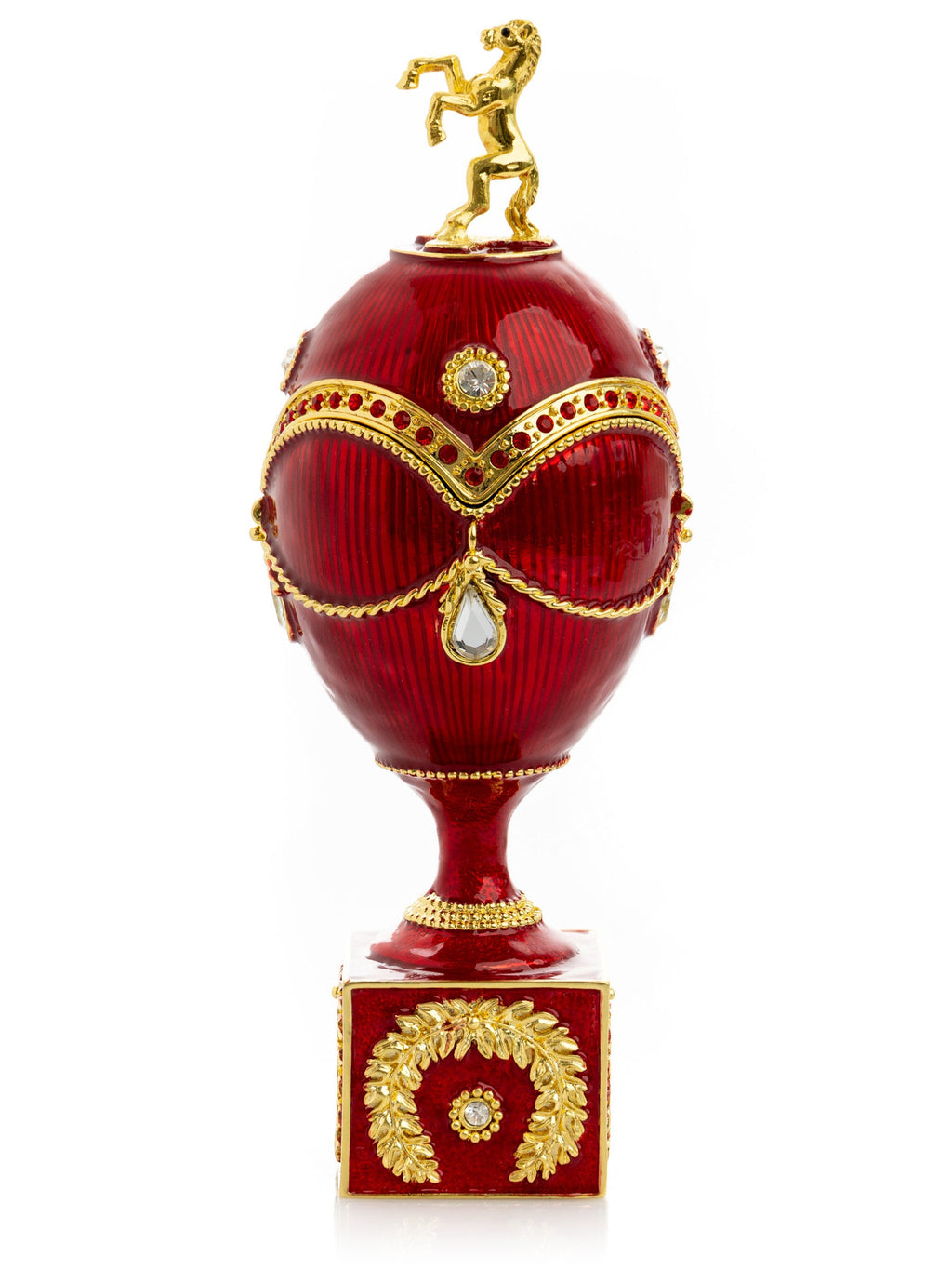 Red Faberge Egg with Gold Horse-2