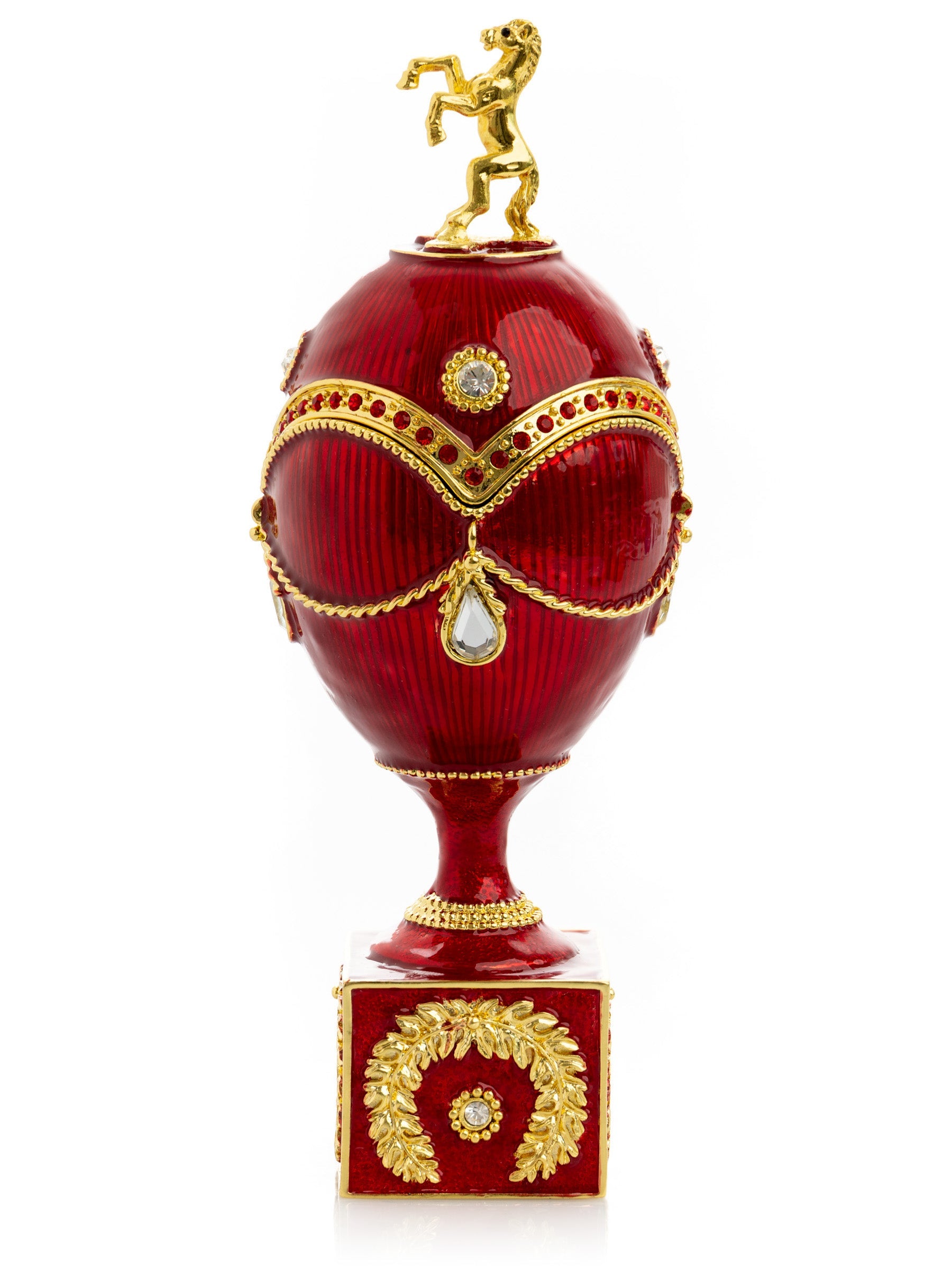 Red Faberge Egg with Gold Horse-2