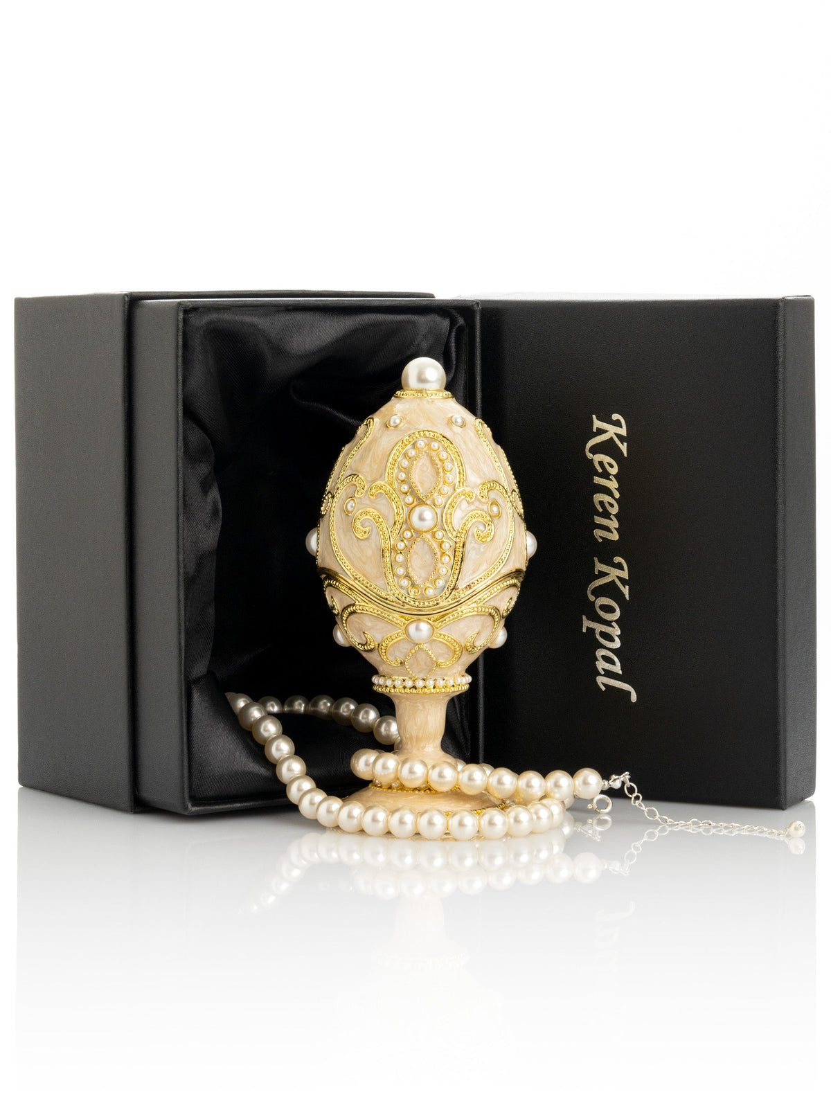Gold Easter Egg with Pearls Necklace-2