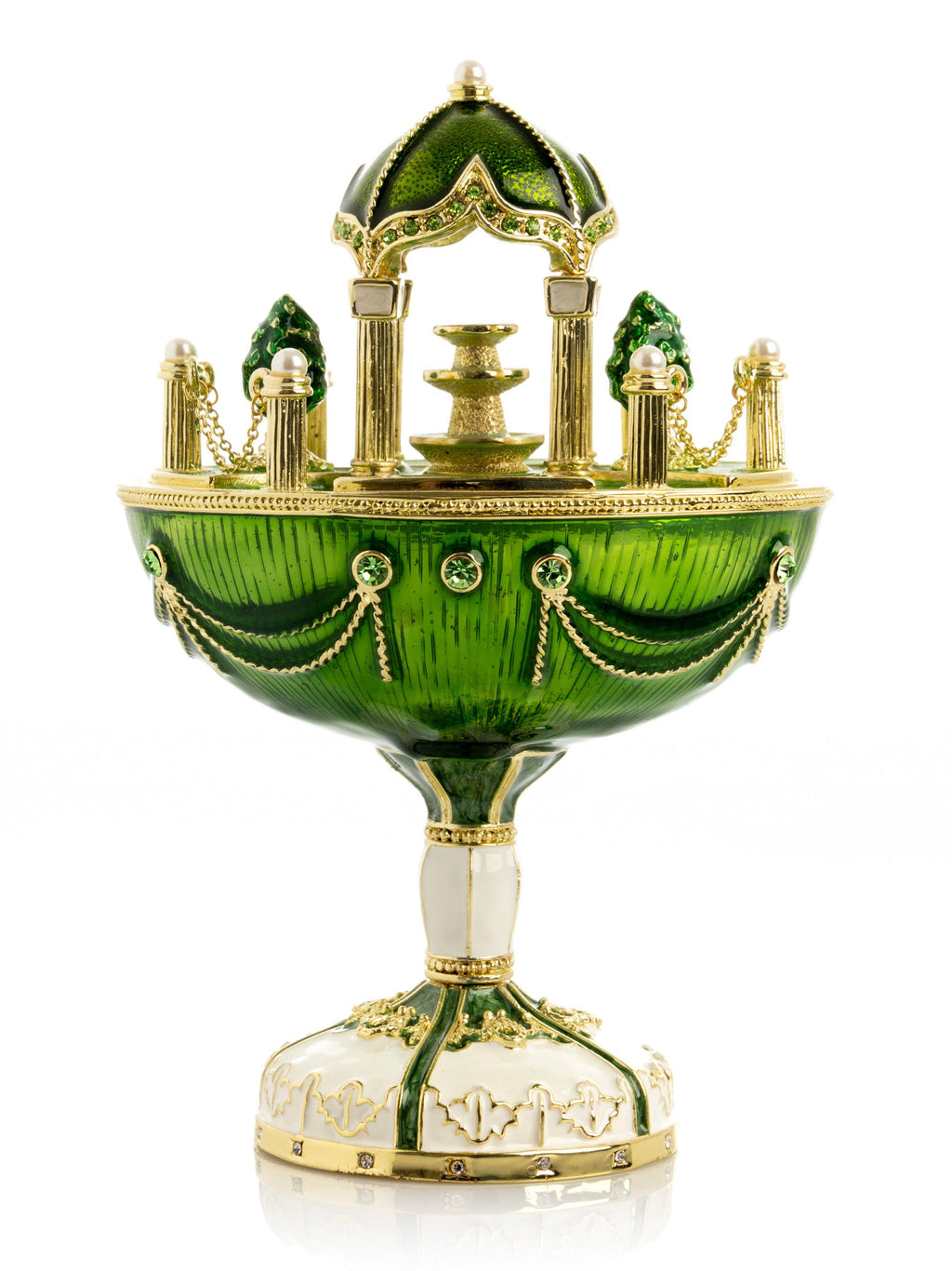 Garden Pavilion Design Cupola Fountain Green Egg Limited Edition of 250 Trinket Box-1