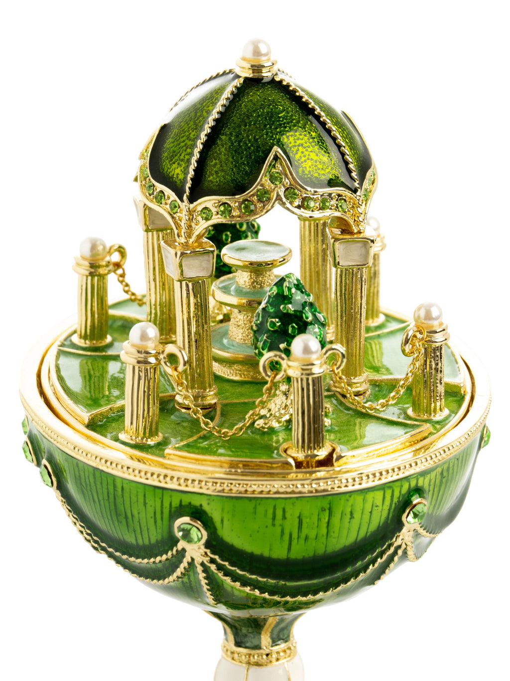 Garden Pavilion Design Cupola Fountain Green Egg Limited Edition of 250 Trinket Box-4