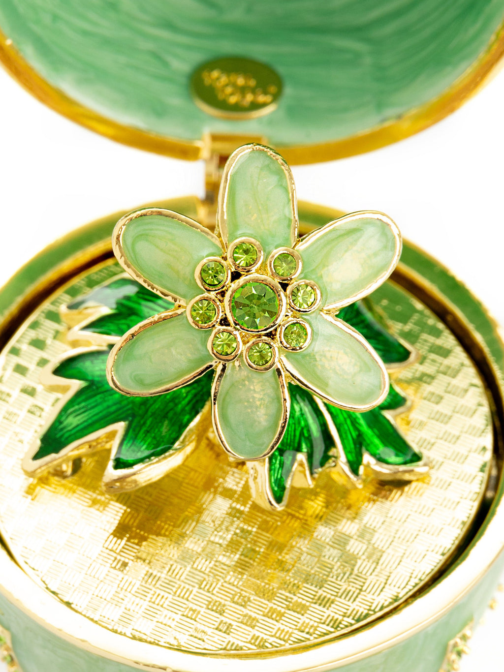 Green Easter Egg with Flowers Hidden compartment-4