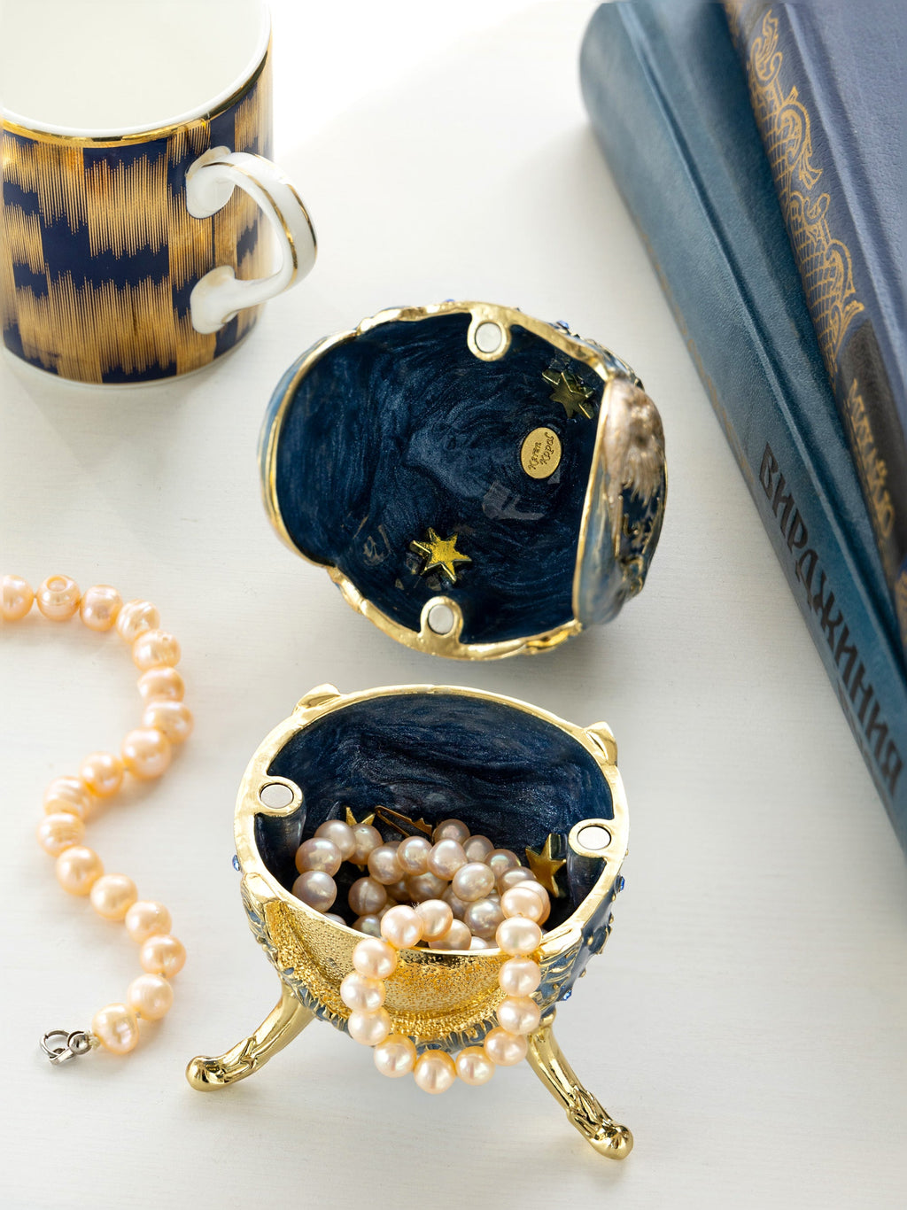 Celestial Sun and Moon Egg Trinket Box-1