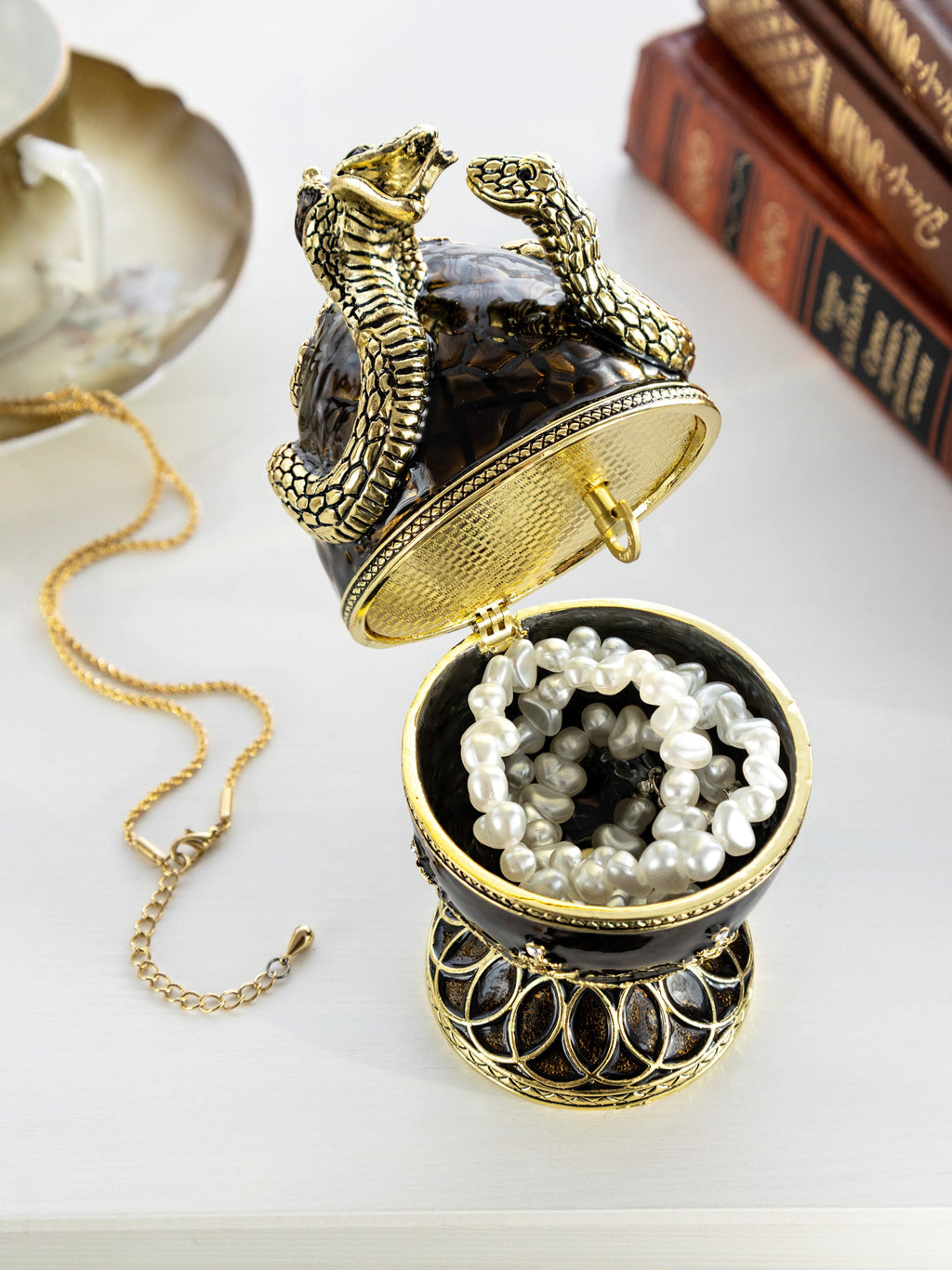 Black Faberge Egg with Snakes-1