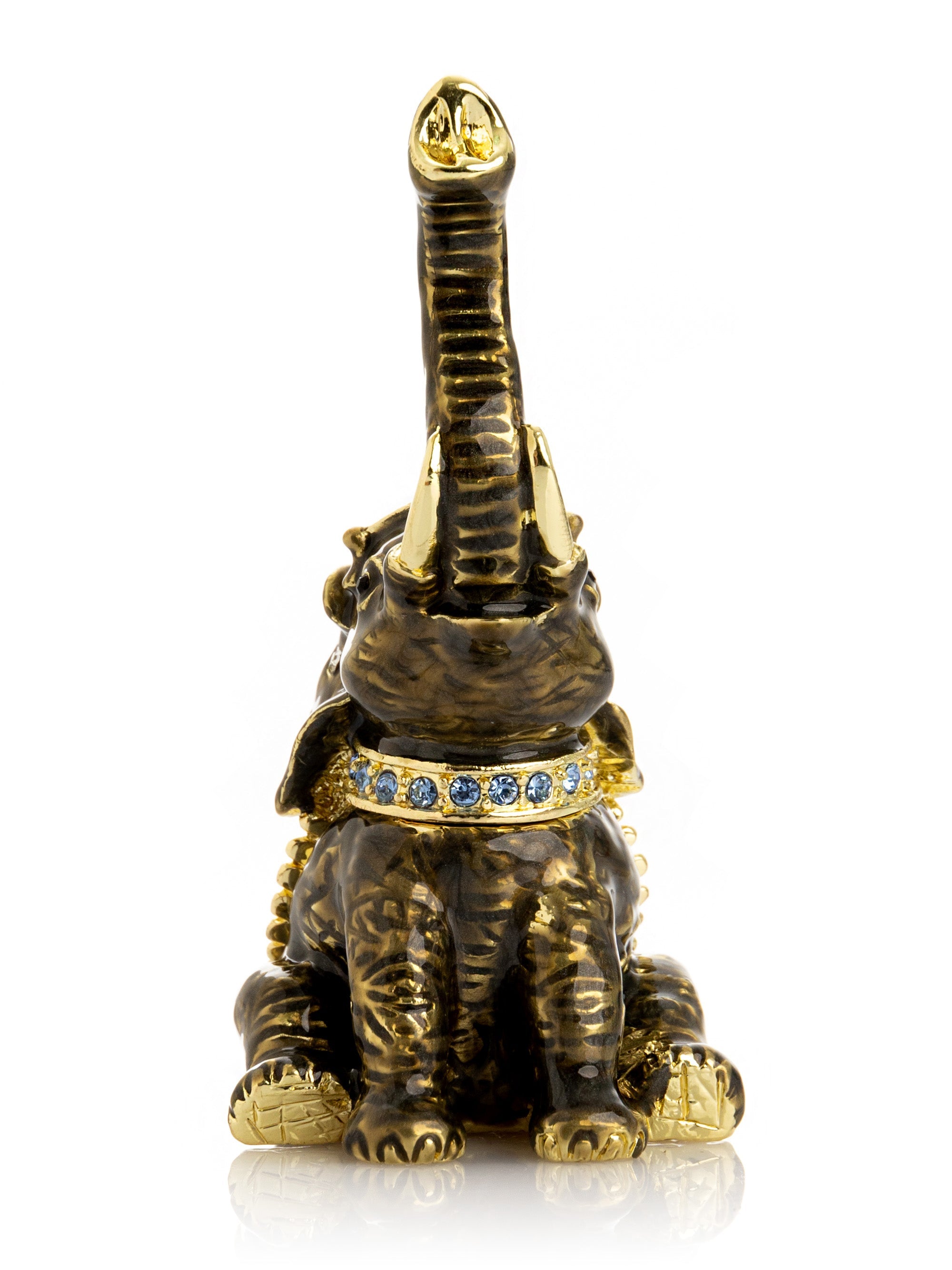 Elephant Brown and Gold Trinket Box-2