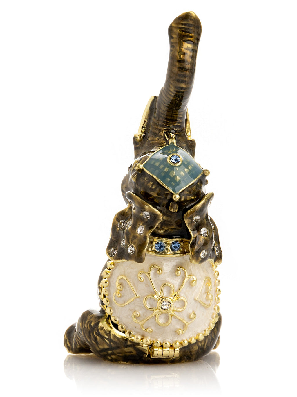 Elephant Brown and Gold Trinket Box-4