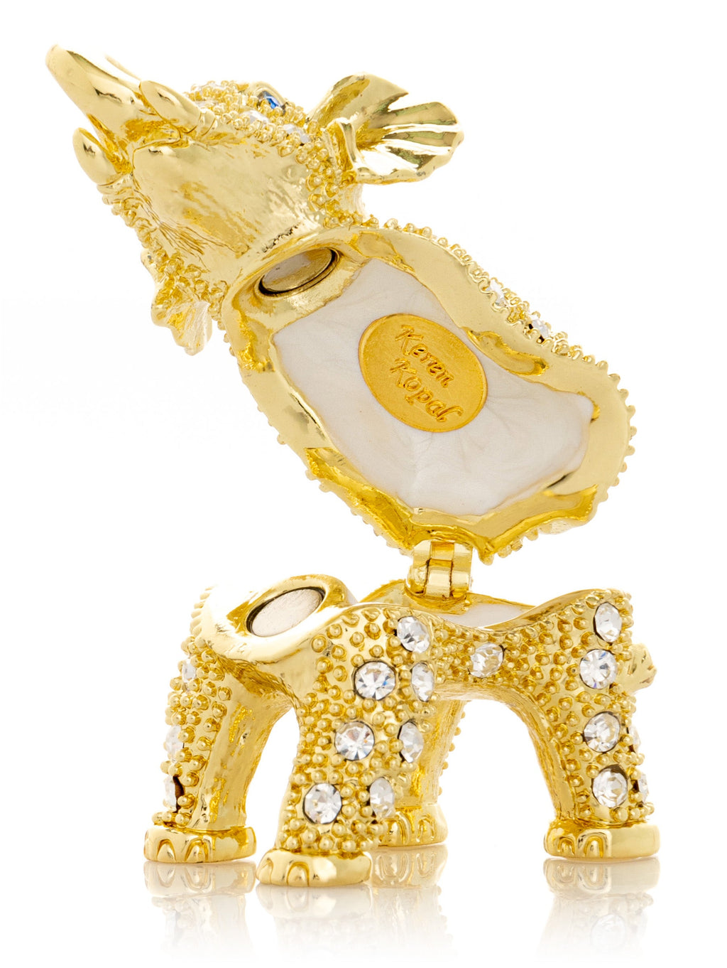 Golden Elephant with crystals-2