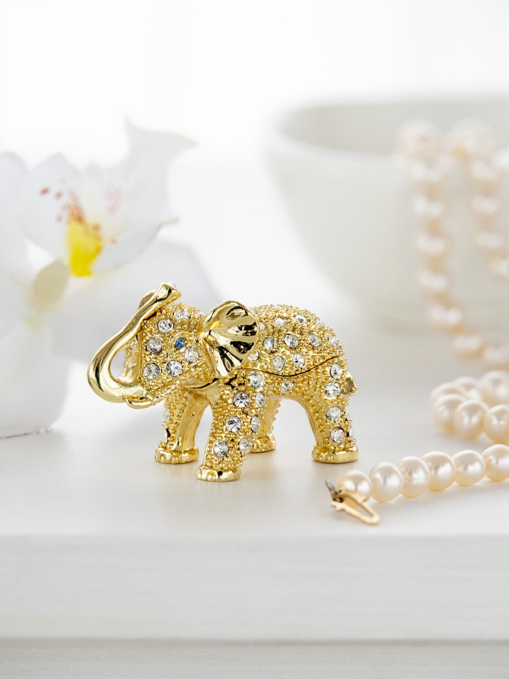 Golden Elephant with crystals-1