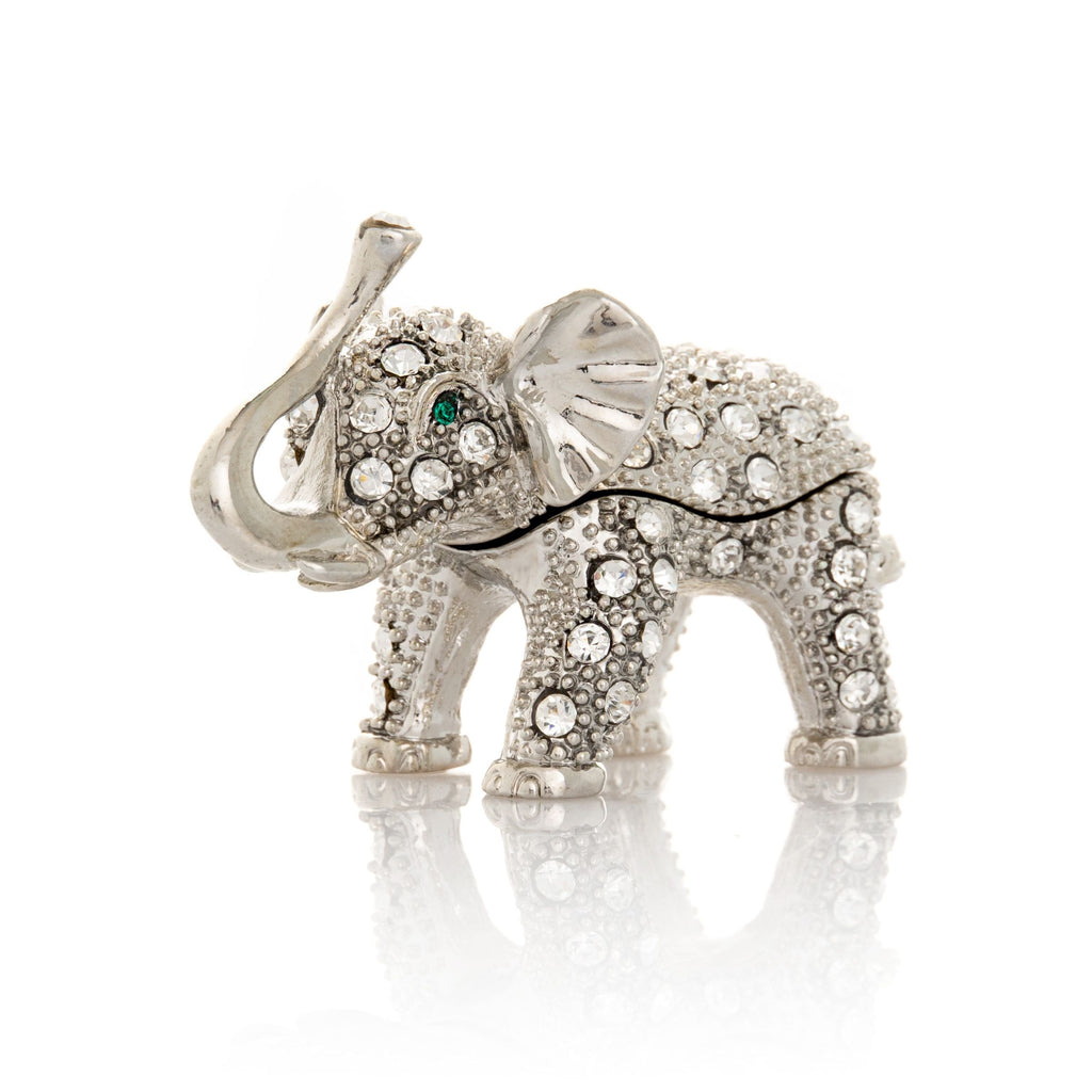 Silver Elephant with Green Eyes-0