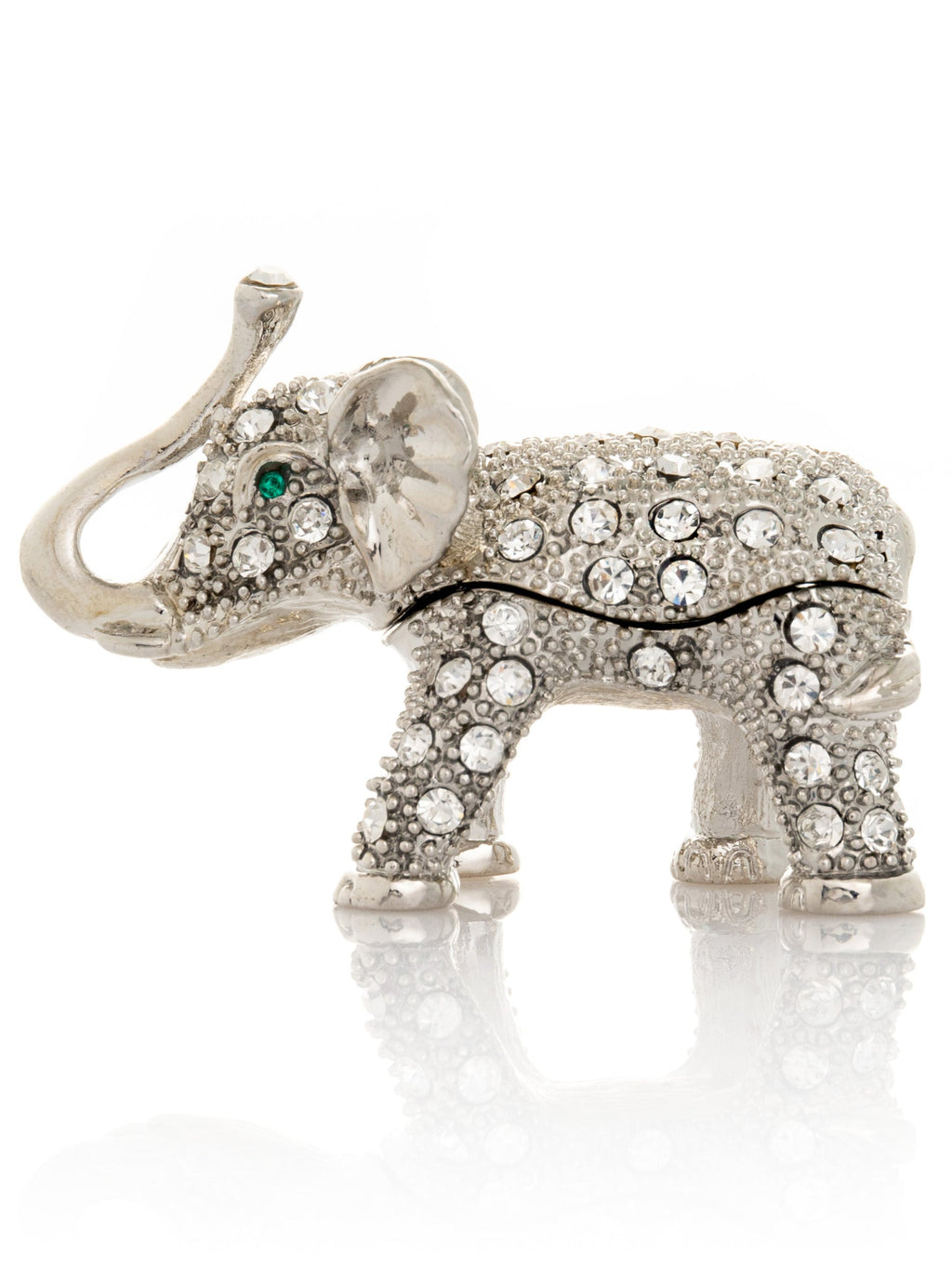 Silver Elephant with Green Eyes-4