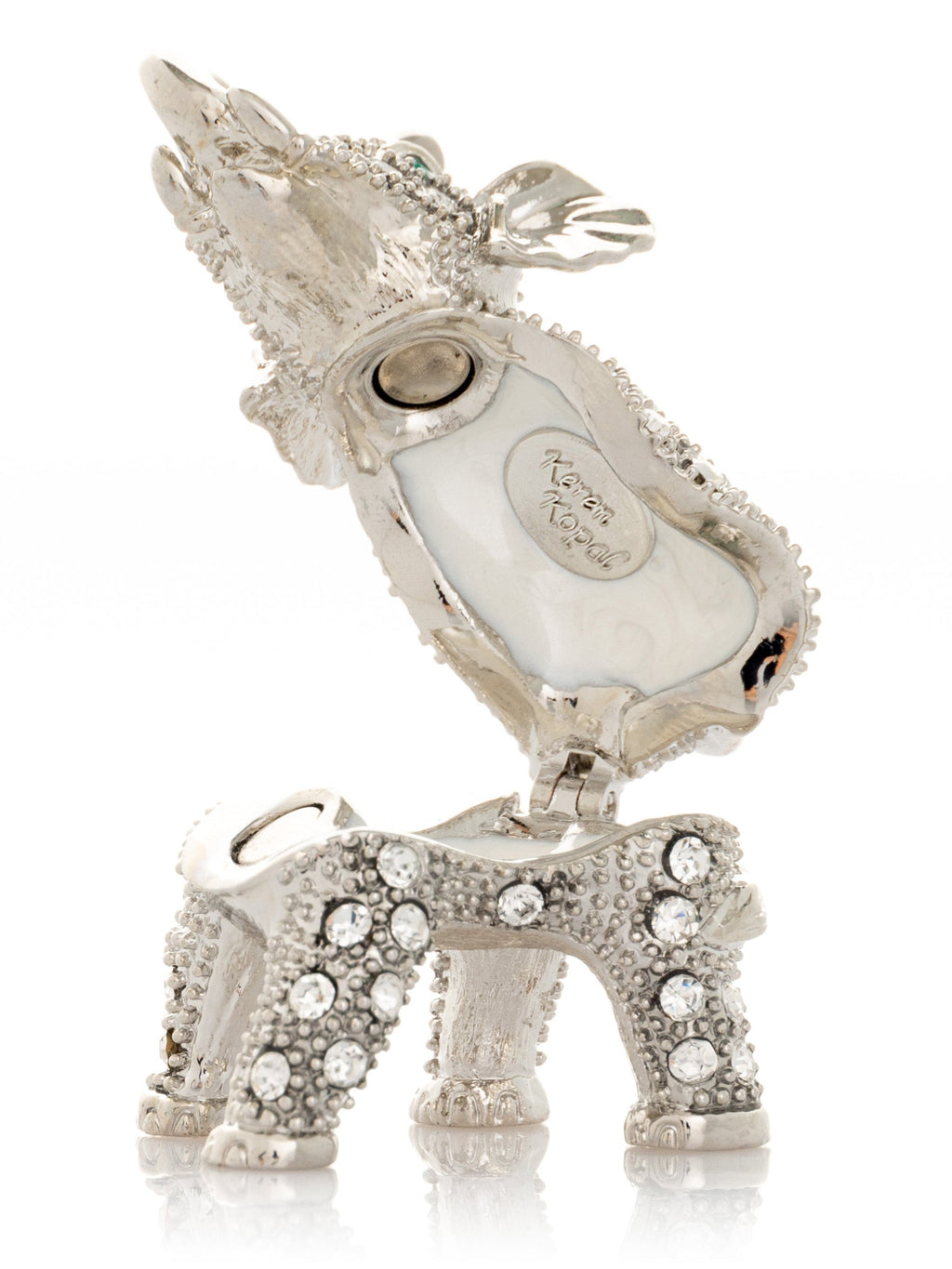 Silver Elephant with Green Eyes-2