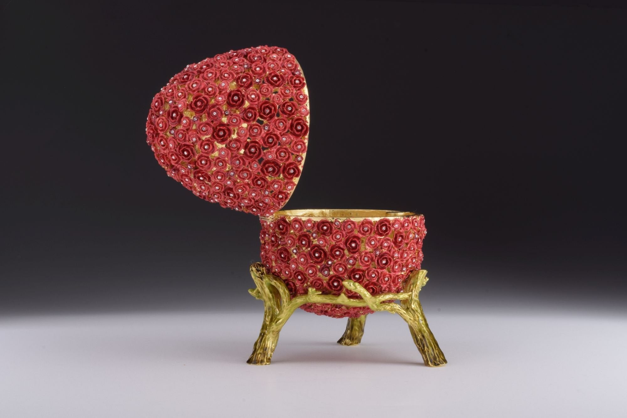 Red Flowers Faberge Egg-3